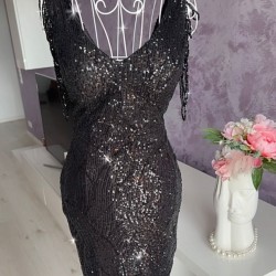 Rochie luxury sequins Black Bellissima