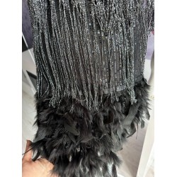 Rochie special black Glitter and feathers
