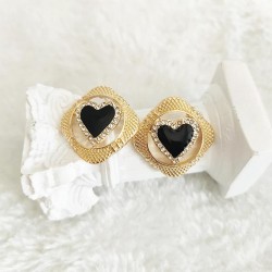 Cercei gold Vintage Hearts
