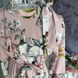 Rochie plisata cu cordon Roze Rosese