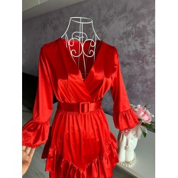 Rochie din satin Candy red