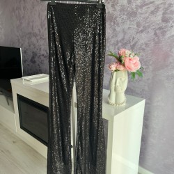 Pantaloni Glam sequins black