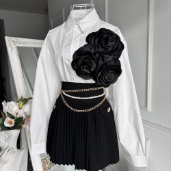 Camasa alba cu Trandafiri Black Luxe
